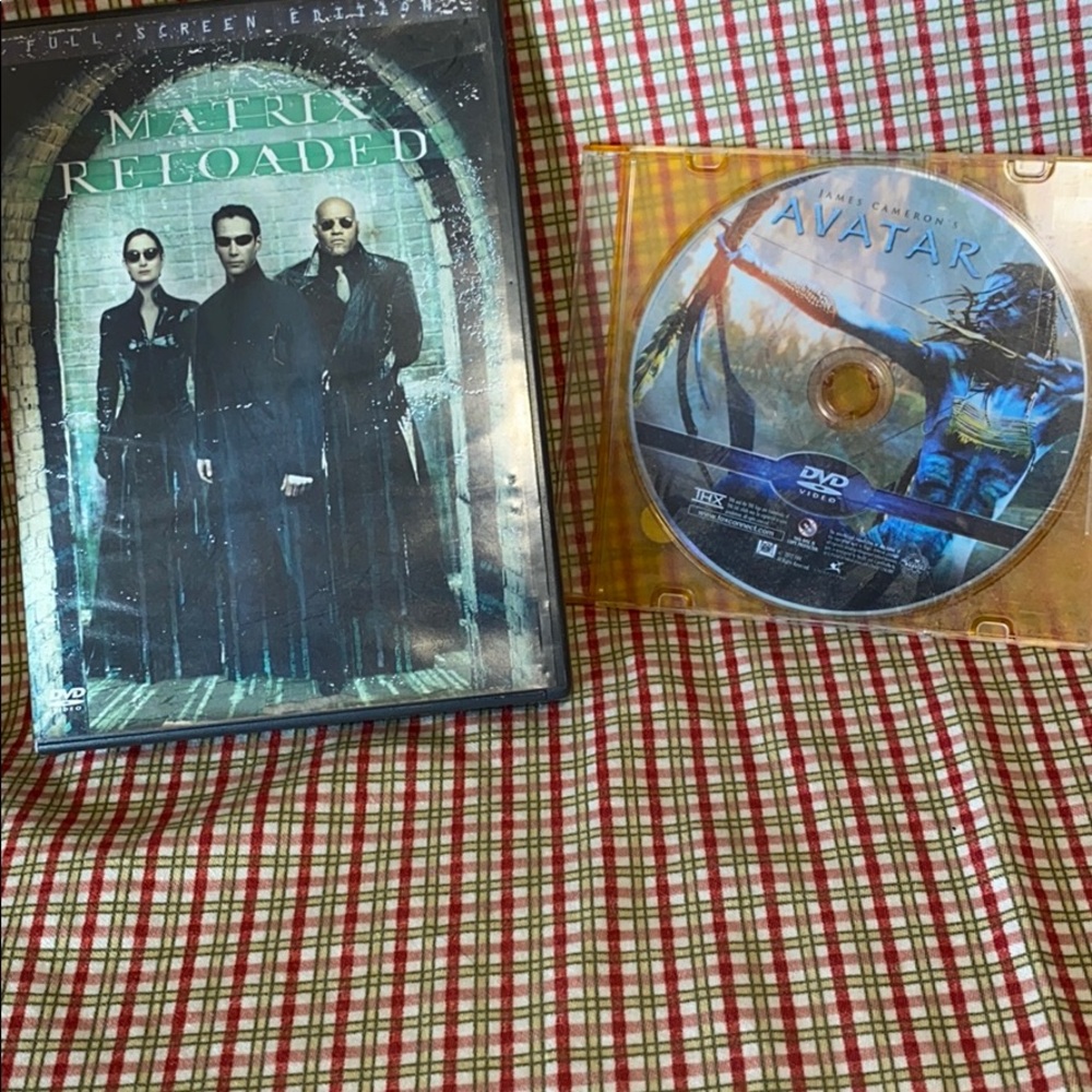 DVDs; 2 movies; Matrix Reloaded & Avatar